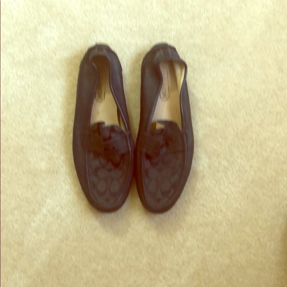 Coach leather slip ons.